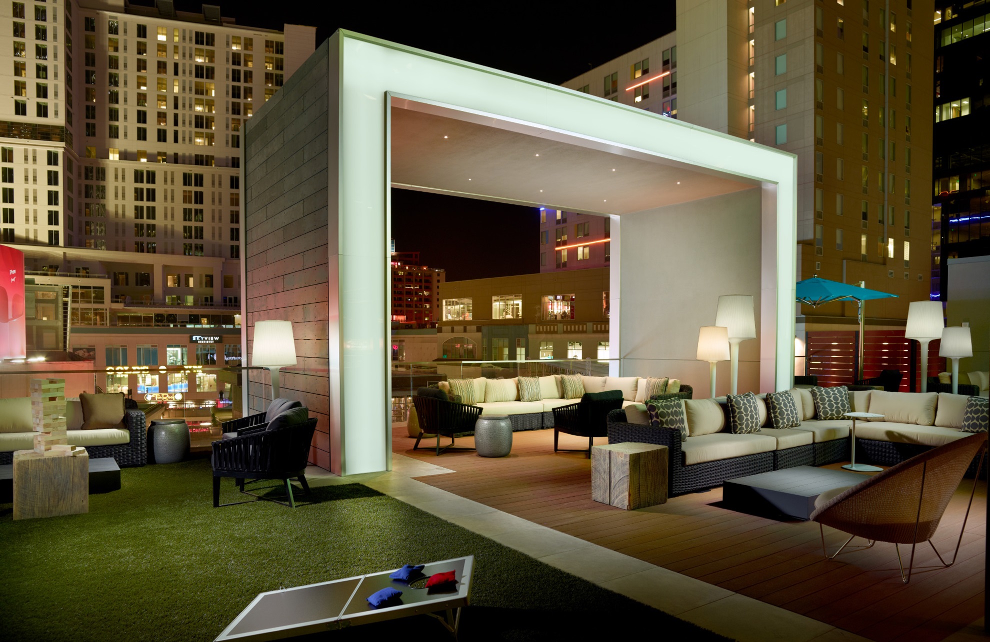 Outdoor sitting area.