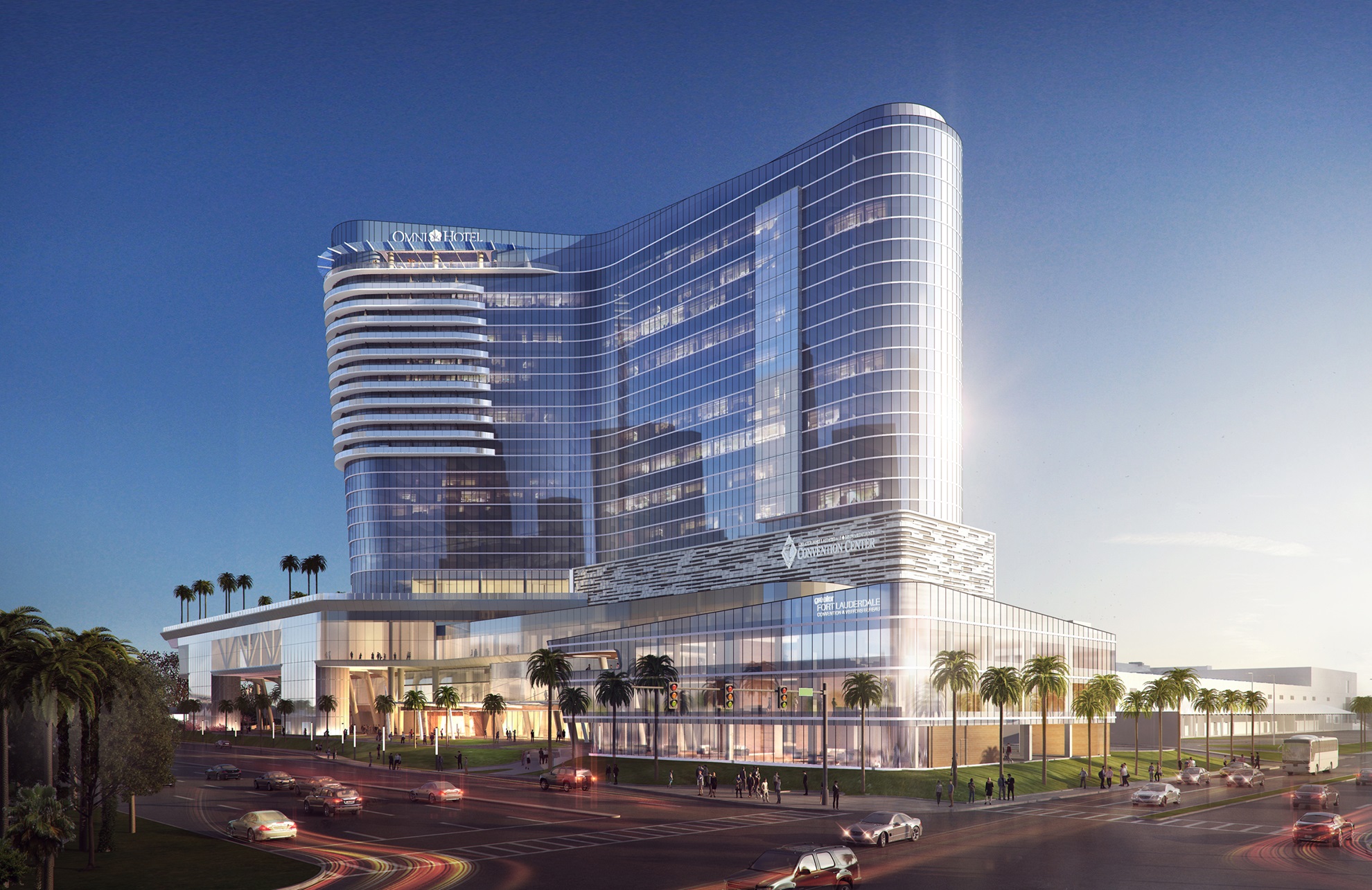 exterior rendering- Omni Fort Lauderdale Hotel